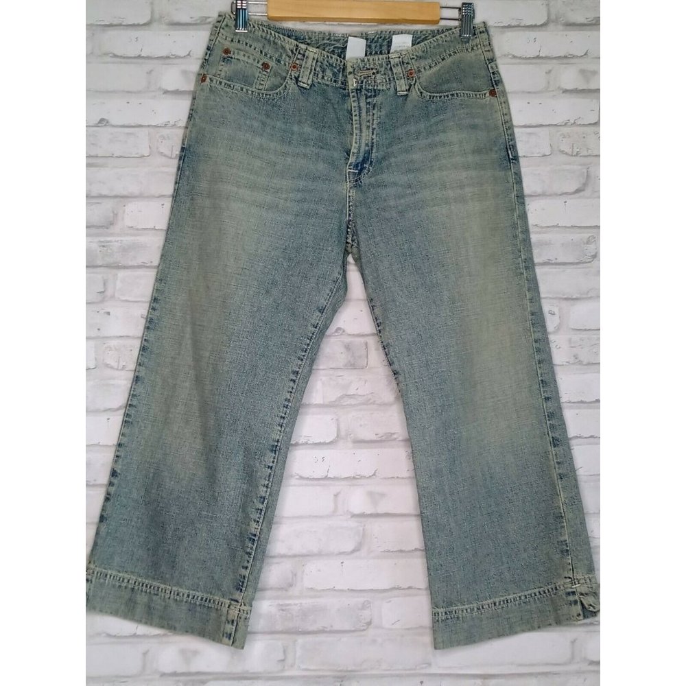 Lucky Brand 8 High Rise Cropped Wide Leg Jeans